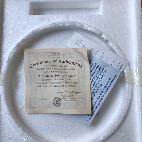 Disney Winnie the Pooh “Pooh’s Hunnypot Adventures” 3d Plate Set - Bradford Ex. - Picture 5 of 14